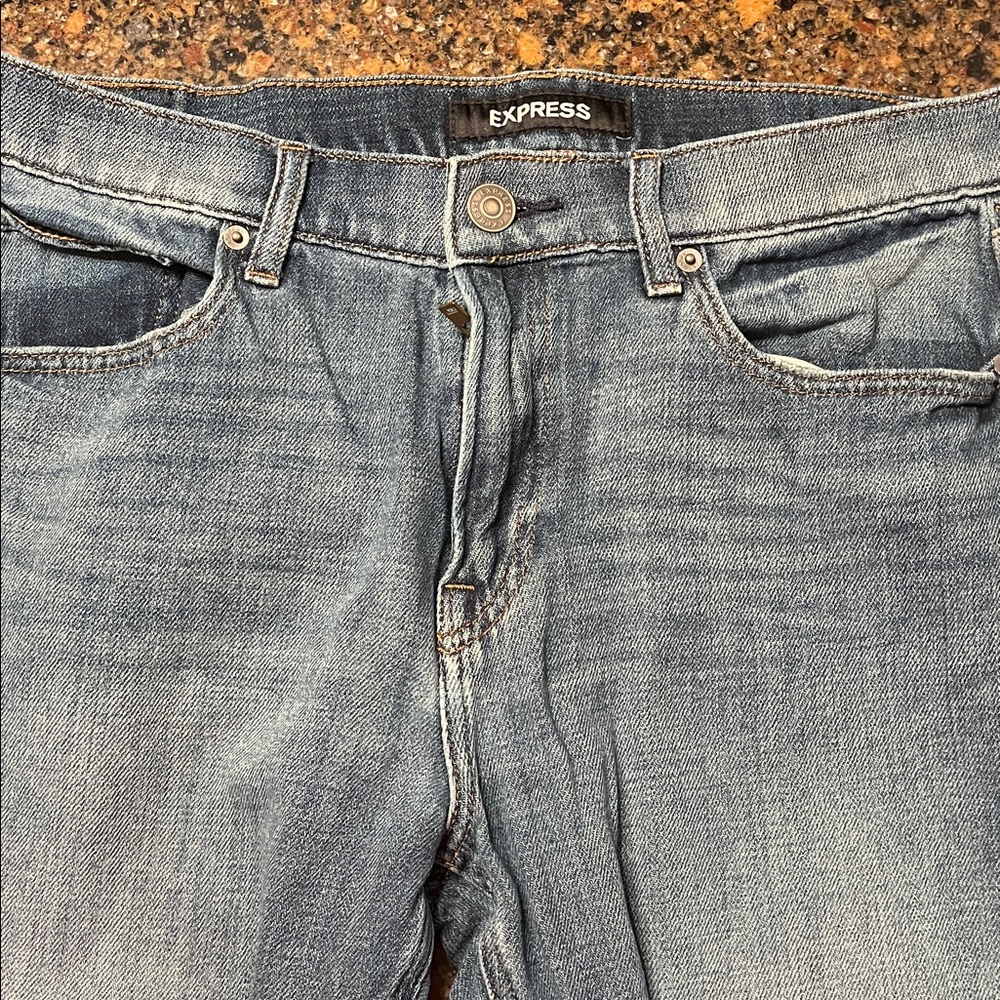 Express men’s  Soft Cotton Straight Leg Jeans - Denim Blue